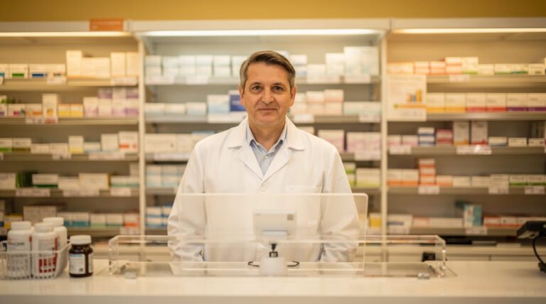 Supermarket pharmacy counter