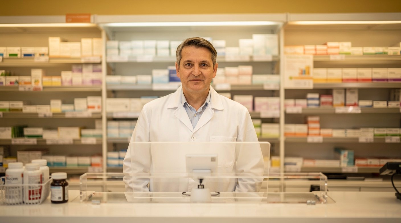 Supermarket pharmacy counter