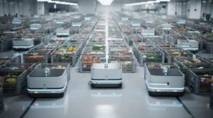 Ocado automated grocery fulfilment warehouse robots