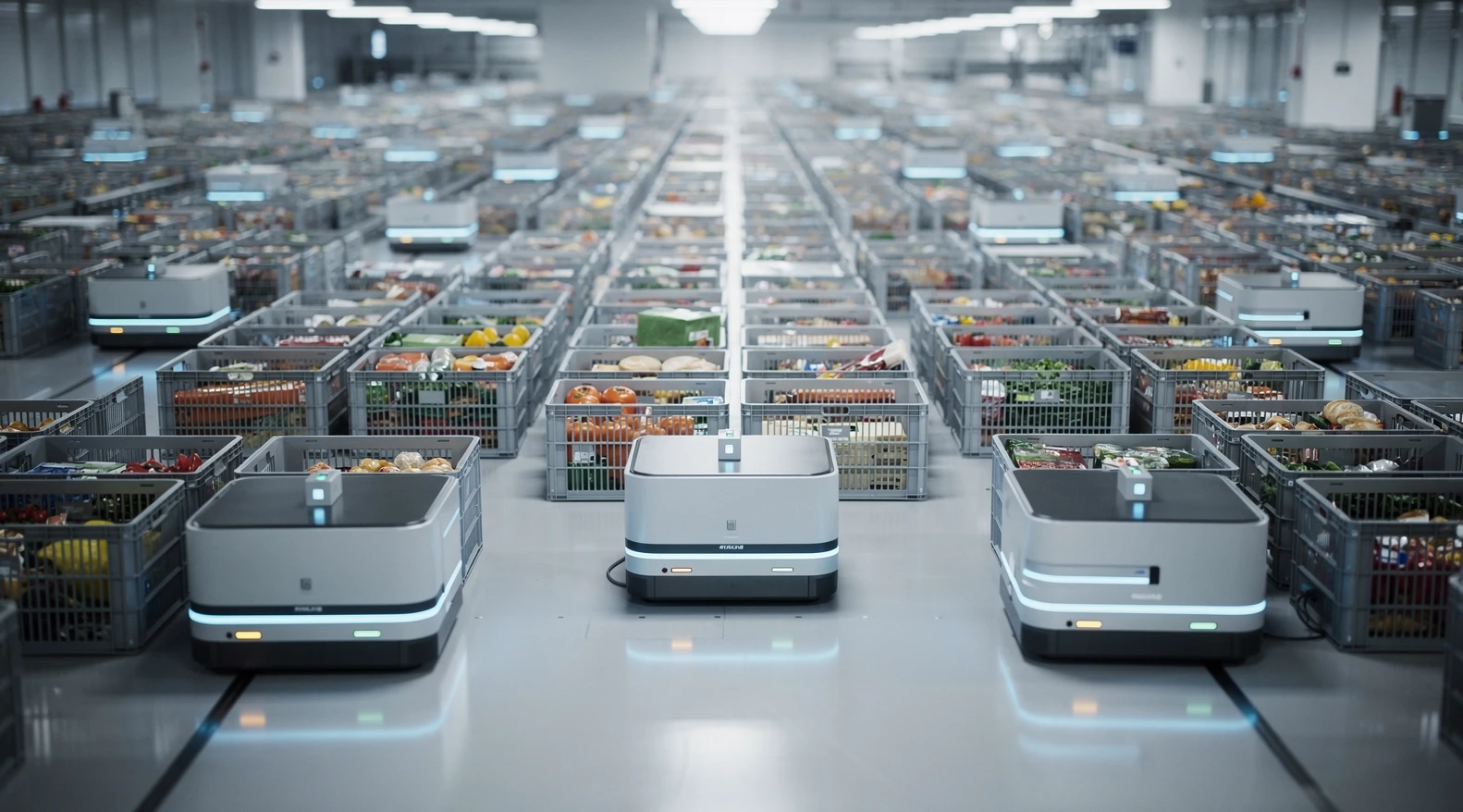 Ocado automated grocery fulfilment warehouse robots