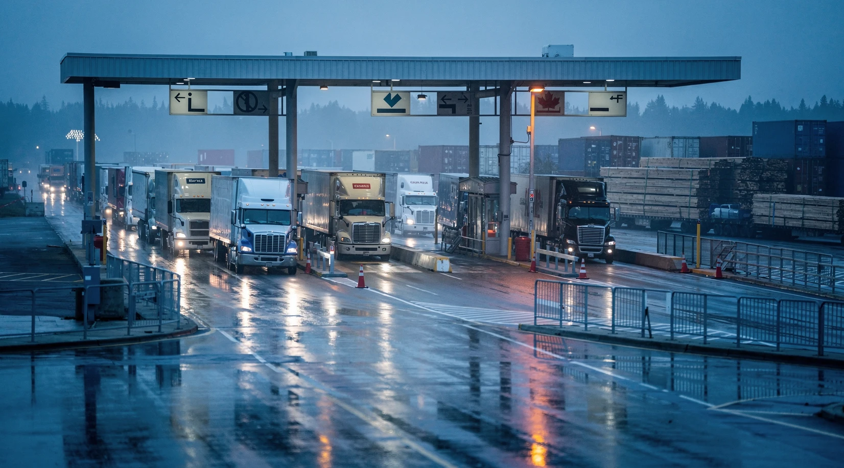 Canada 50% tariffs truck border crossing customs