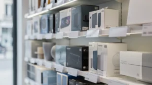 EU GARAN label and legal guarantee notice on retail product shelves