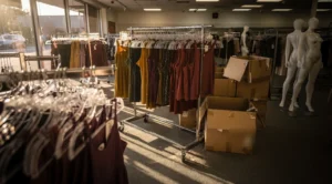 Cato store closures 2026: half-empty racks in a strip-mall fashion store