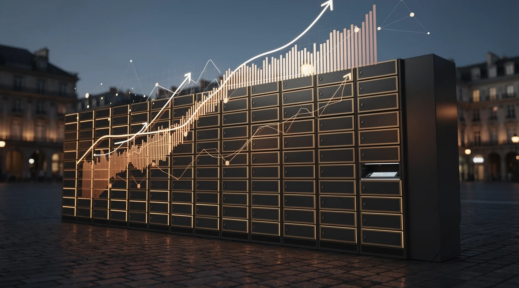 FedEx InPost parcel lockers with market trend lines, European last-mile consolidation